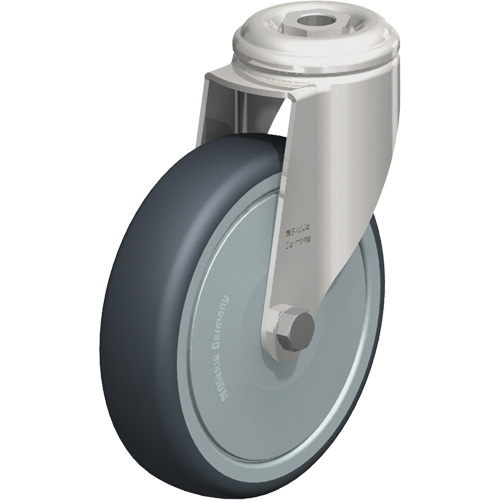 Blickle LKRXA-TPA 126KFD Stainless Steel Thermoplastic Elastomer Caster, Swivel, 5" (127 mm) Dia., 265 lbs. (120 kg.) Capacity