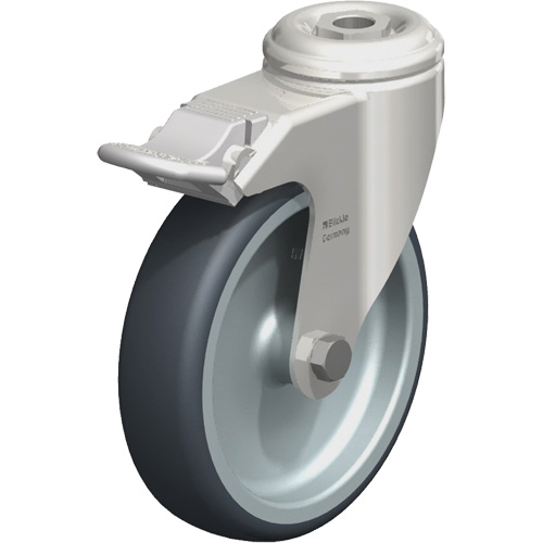 Blickle LKRXA-TPA 126G-FI Roulette en &eacute;lastom&egrave;re thermoplastique acier inoxydable, Pivotant avec frein, Diam&egrave;tre 5" (127 mm), Capacit&eacute; 265 lb (120 kg)