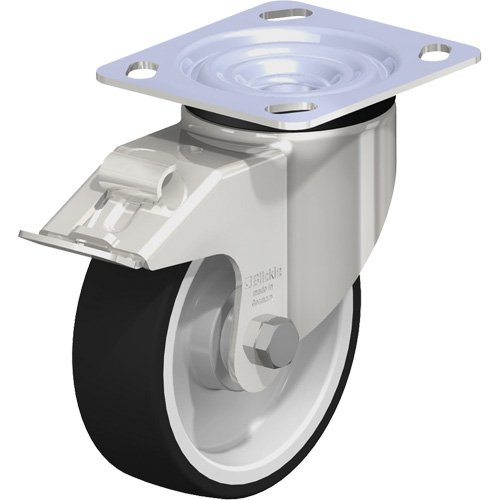 Blickle LKX-POTH 125KAD-14-FI Roulette, Pivotant avec frein, 5" (127 mm), Polyur&eacute;thane thermoplastique, 770 lb (349 kg)