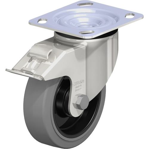 Blickle LKXPOEV125XKA14FISG Caster, Swivel with Brake, 5" (127 mm), Rubber, 330 lbs. (150 kg.)