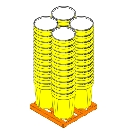 Eagle Mfg. 1601 Baril emboîtable en poly&eacute;thyl&egrave;ne, 30 gal. US (25 gal. imp.), Dessus ouvert, Jaune