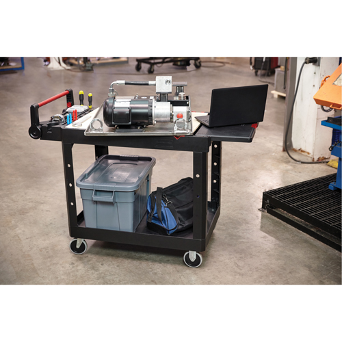 Rubbermaid 1997208 Heavy-Duty Adaptable Utility Cart, 2 Tiers, 25-1/5" x 36" x 51-1/2", 500 lbs. Capacity