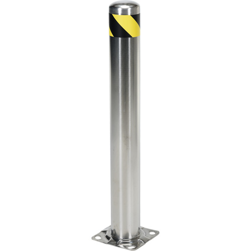 Vestil BOL-SS-36-4.5 Safety Bollard, Stainless Steel, 36" H x 8" W, Silver