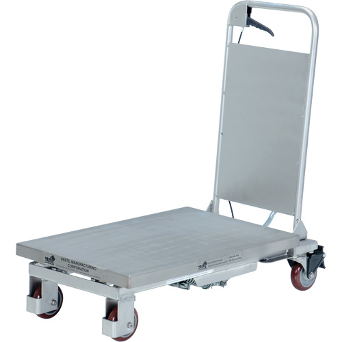 Vestil CART-400-PSS Table &eacute;l&eacute;vatrice hydraulique manuelle &agrave; ciseaux, 27-1/2" lo x 17-5/8" la, Partiellement en acier inoxydable, Capacit&eacute; 400 lb