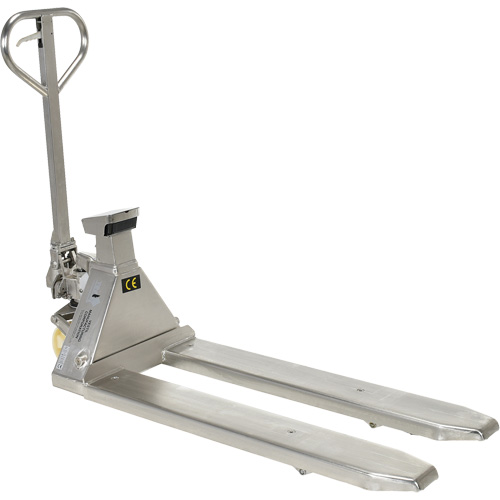 Vestil PM-2748-SCL-LP-SS Scale Pallet Truck, 45.69" L x 21.875" W, 5000 lbs. Cap.