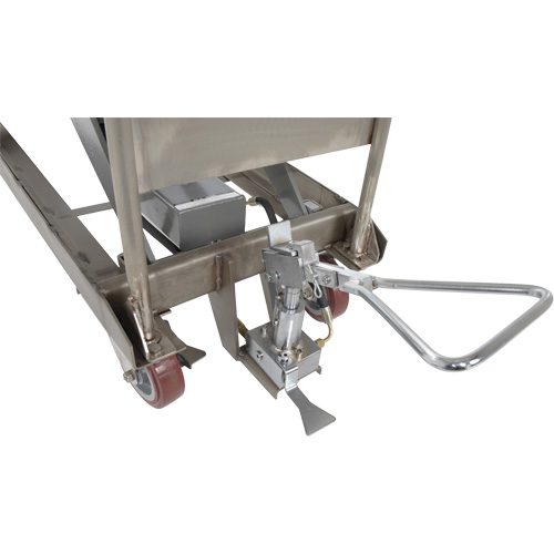 Vestil CART-2000-PSS Manual Hydraulic Scissor Lift Table, 47" L x 24" W, Partial Stainless Steel, 2000 lbs. Capacity