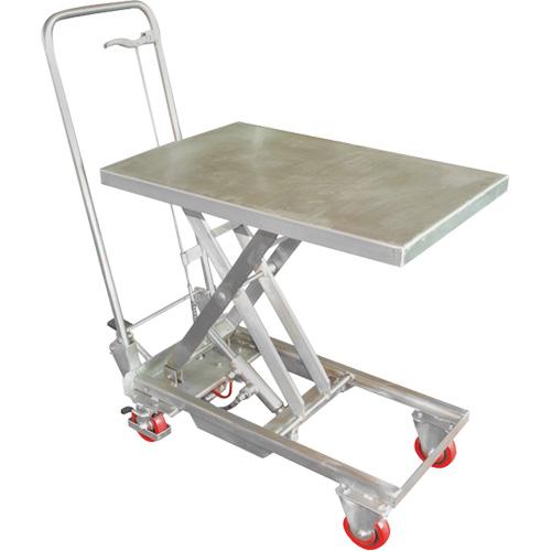 Vestil SSSC-200 Table &eacute;l&eacute;vatrice hydraulique manuelle &agrave; ciseaux, 27-1/2" lo x 17-3/4" la, Acier inoxydable, Capacit&eacute; 200 lb