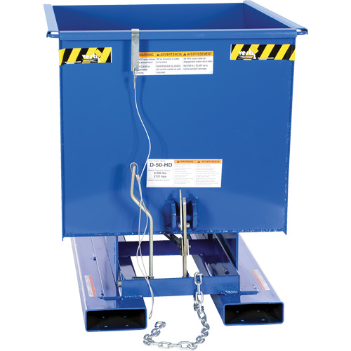 Vestil D-50-HD Self-Dumping Hopper, Steel, 1/2 cu.yd., Blue