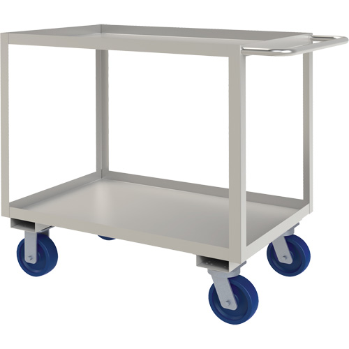 Durham Manufacturing SRSC1624362ALU6PU Chariot avec tablettes de calibre industriel, 2 Tiers, 24-1/8" la x 36" h x 42" p, Capacit&eacute; 1200 lb