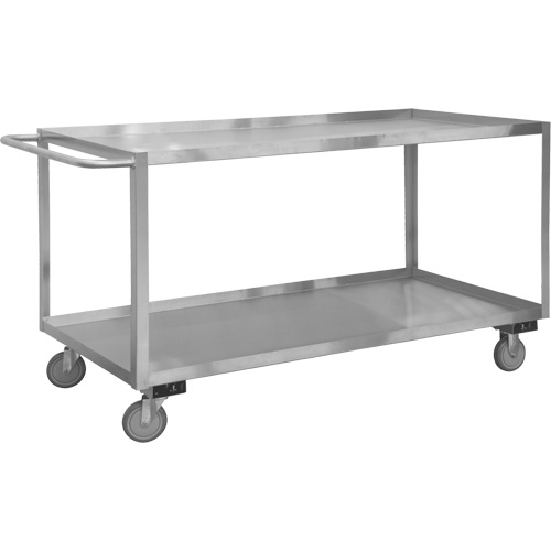 Durham Manufacturing SRSC1630602ALU5PUS Chariot avec tablettes de calibre industriel, 2 Tiers, 30-1/8" la x 35" h x 66" p, Capacit&eacute; 1200 lb