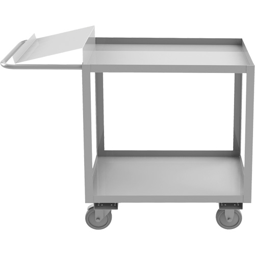 Durham Manufacturing SOPC1618302ALU5PU Industrial Grade Order Picking Cart, 39" H x 18-1/8" W x 45" D, 2 Shelves, 1200 lbs. Capacity