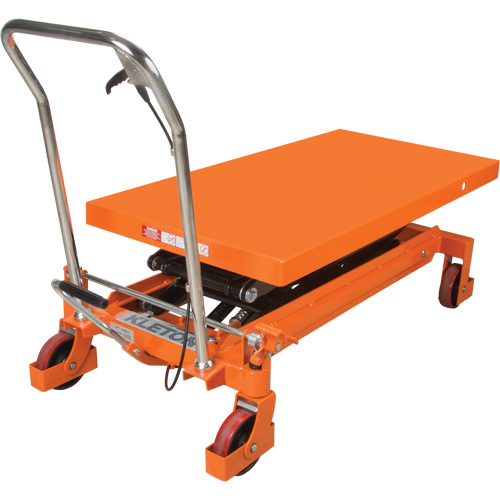 KLETON MP012 Table &eacute;l&eacute;vatrice &agrave; ciseaux hydraulique, 48" lo x 24" la, Acier, Capacit&eacute; 1540 lb