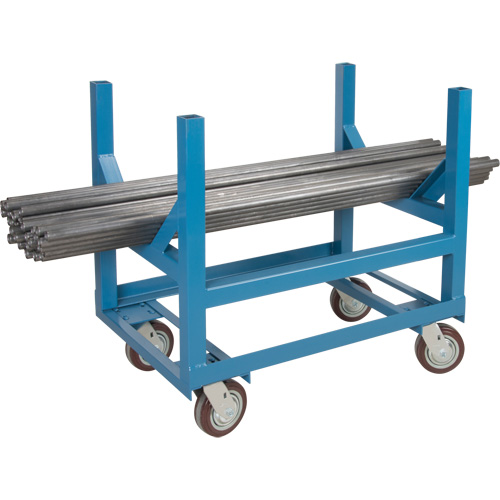 KLETON MP037 Pipe & Bar Cradle Truck, 24" L x 24" W x 34" H, 2500 lbs. Capacity, Polyurethane Wheels