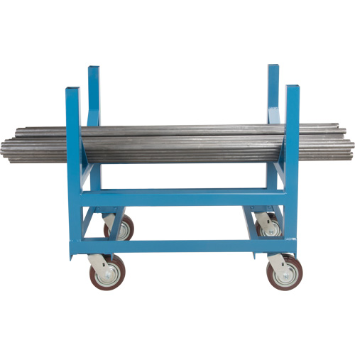 KLETON MP037 Pipe & Bar Cradle Truck, 24" L x 24" W x 34" H, 2500 lbs. Capacity, Polyurethane Wheels