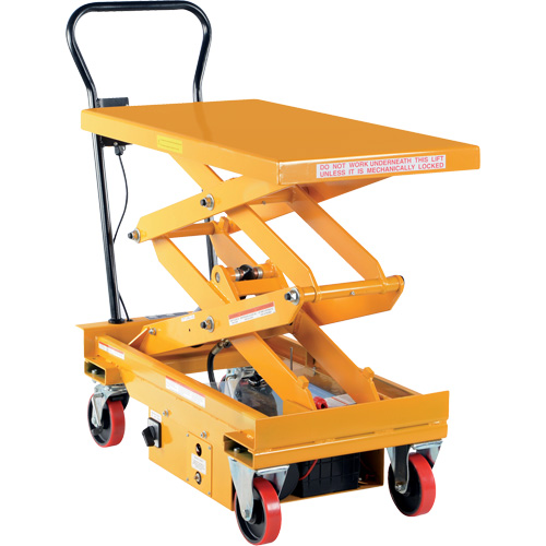 Vestil CART-1000D-DC DC Powered Hydraulic Scissor Lift Elevating Cart, Steel, 39-3/4" L x 20-1/2" W, 1000 lbs. Capacity