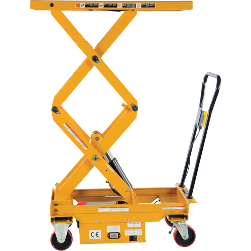 Vestil CART-1000D-DC DC Powered Hydraulic Scissor Lift Elevating Cart, Steel, 39-3/4" L x 20-1/2" W, 1000 lbs. Capacity