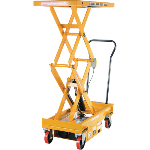 Vestil CART-1000D-DC DC Powered Hydraulic Scissor Lift Elevating Cart, Steel, 39-3/4" L x 20-1/2" W, 1000 lbs. Capacity