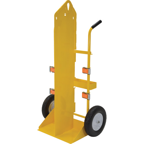 Vestil CYL-EH-FF Welding Cylinder Torch Cart, Foam-Filled Wheels, 23-13/16" W x 22-13/16" L Base, 500 lbs.