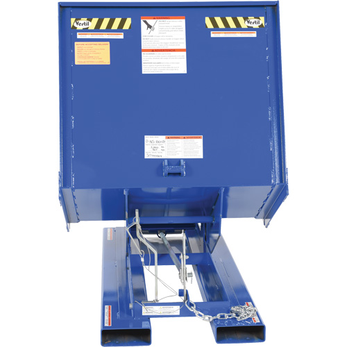 Vestil D-NS-100-LD Open Sided Hopper, Steel, 1 cu.yd., Blue