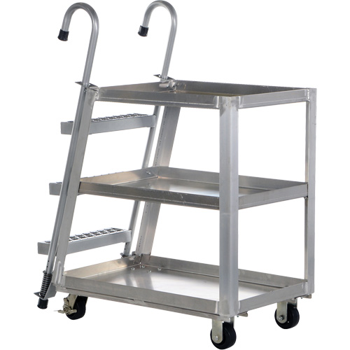 Vestil SPA3-2236 Stockpicker Truck, Aluminum, 21-7/8" W x 40" D, 3 Shelves, 660 lbs. Capacity