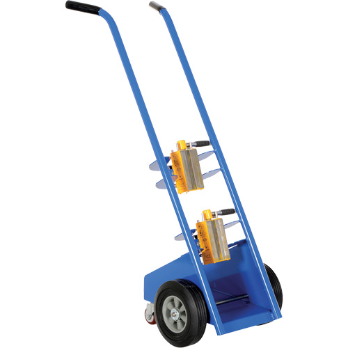 Vestil MCHT-350 Magnetic Cylinder Hand Truck, Rubber Wheels, 12" W x 5" L Base, 350 lbs.
