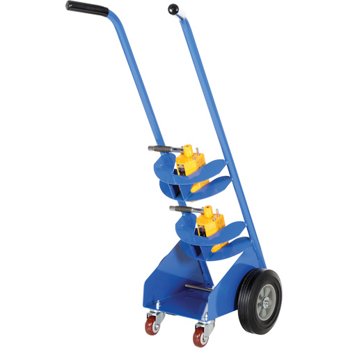 Vestil MCHT-350 Magnetic Cylinder Hand Truck, Rubber Wheels, 12" W x 5" L Base, 350 lbs.