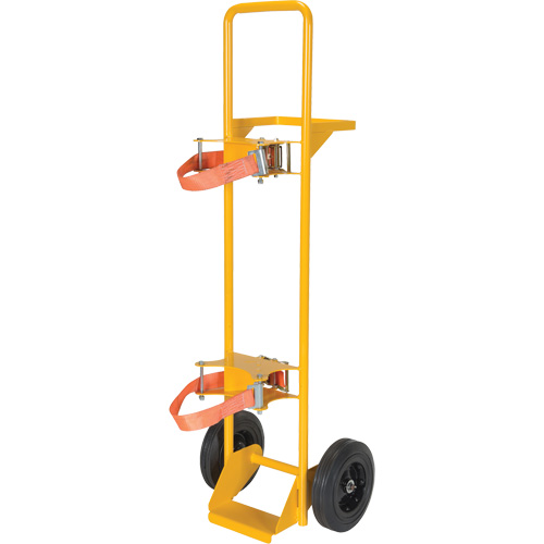 Vestil WTC-1 Chariot pour bouteille de gaz de soudage, Roues Caoutchouc, Base de 9-5/8" la x 3-1/8" lo, 350 lb