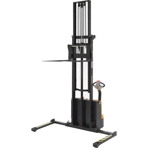 Vestil S-150-AA-DM Double Mast Stacker, Electric Operated, 2200 lbs. Capacity, 150" Max Lift