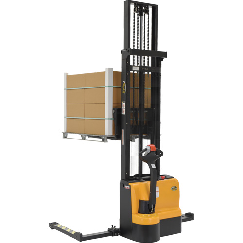 Vestil S-150-AA-DM Double Mast Stacker, Electric Operated, 2200 lbs. Capacity, 150" Max Lift