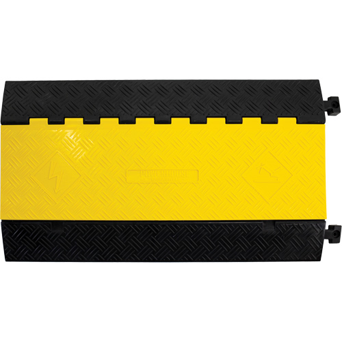 Wearwell PWR.5CHAN.MD.BYL Powerhouse Medium-Duty Straight Cable Protector, 5 Channels, 36" L x 19.63" W x 2.25" H