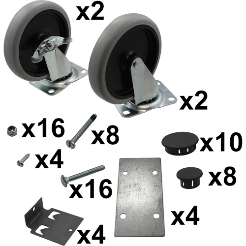 Rubbermaid Specialmade FG3317L1BLA Max Rack Cart Caster Kit