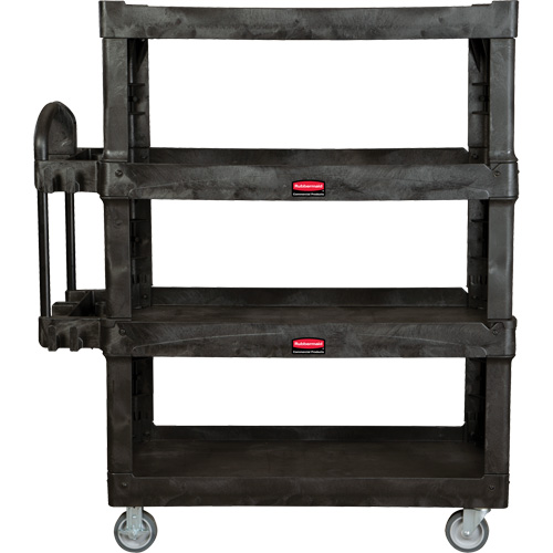 Rubbermaid 2128657 Chariot utilitaire robuste et ergonomique, 4 tiers, 24-1/4" x 62-2/5" x 54-1/10", Capacit&eacute; 700 lb