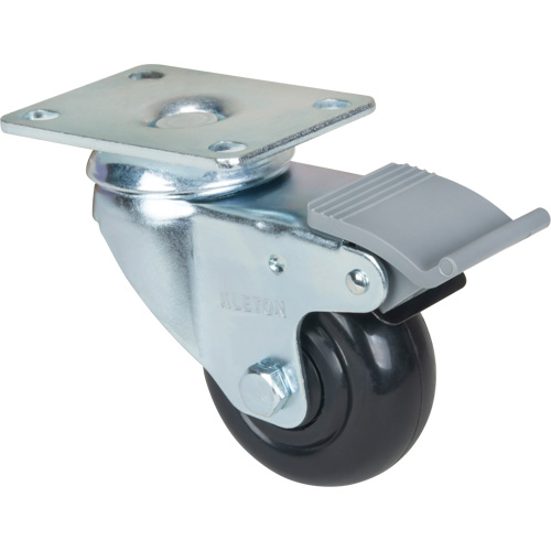 KLETON MP578 Roulette, Pivotant avec frein, 3" (76,2 mm), Polyol&eacute;fine, 250 lb (113,4 kg)