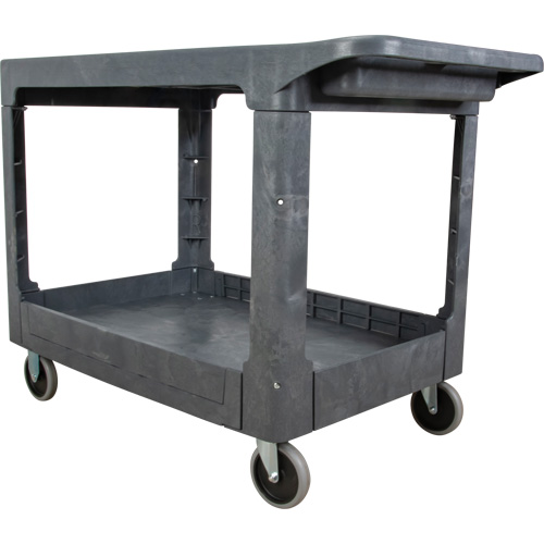 KLETON MP642 Flat-Shelf Utility Service Cart, 2 Tiers, 25-1/4" x 32-1/4" x 44", 550 lbs. Capacity