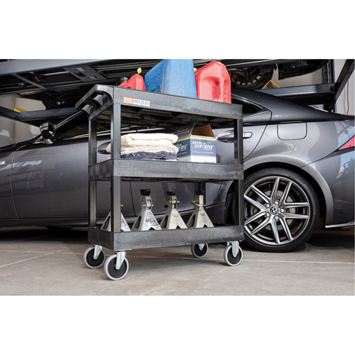 Luxor H. Wilson EC111HD-B Tub Cart, 3 Tiers, 35-1/4" x 37-1/4" x 18", 375 lbs. Capacity