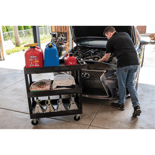 Luxor H. Wilson EC111HD-B Tub Cart, 3 Tiers, 35-1/4" x 37-1/4" x 18", 375 lbs. Capacity