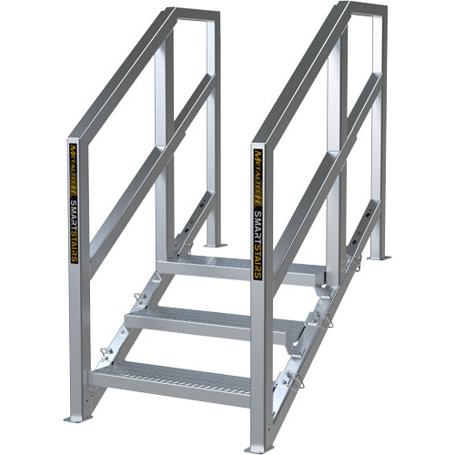Metaltech AL-SSEH5 Escalier Smartstairs t&eacute;lescopique &agrave; 3-5 marches en aluminium