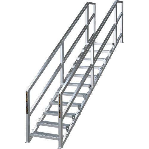 Metaltech AL-SSEH16 SmartStairs 11-16 Steps Modular Construction Stair System, 120" H