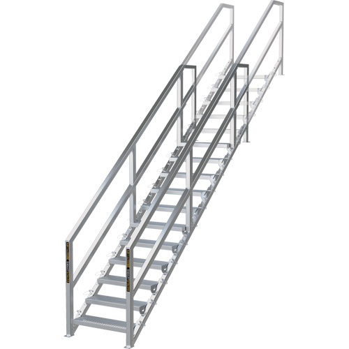 Metaltech AL-SSEH16 SmartStairs 11-16 Steps Modular Construction Stair System, 120" H
