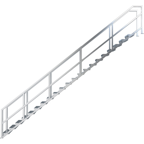 Metaltech AL-SSEH21 Syst&egrave;me d'escalier modulaire pour la construction de 17-21 marches SmartStairs, 157-1/2" ha