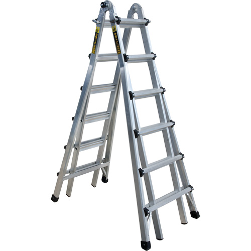Metaltech E-MTL7300AL Telescoping Multi-Position Ladder, Aluminum, 300 lbs.