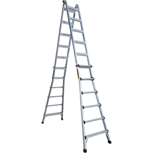 Metaltech E-MTL7300AL Telescoping Multi-Position Ladder, Aluminum, 300 lbs.