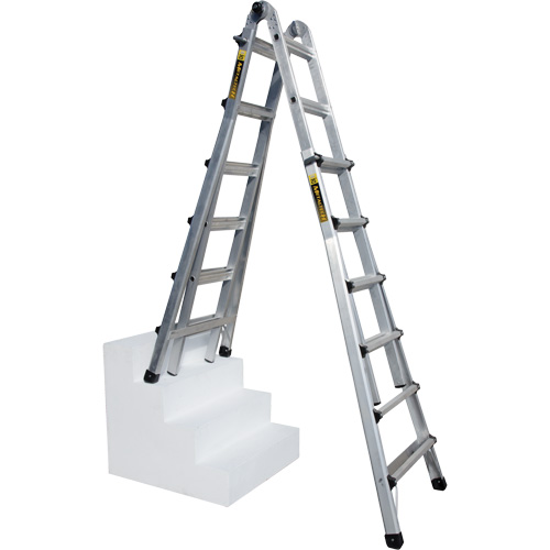 Metaltech E-MTL7300AL Telescoping Multi-Position Ladder, Aluminum, 300 lbs.