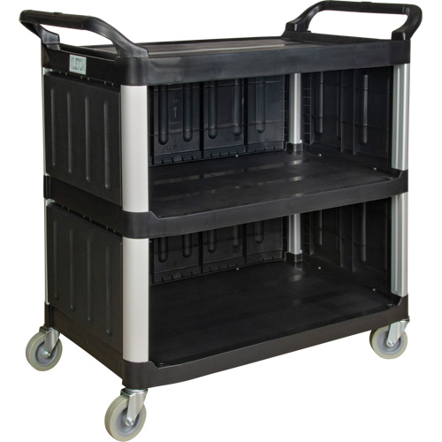 KLETON MP995 Utility Cart, 3 Tiers, 19-3/4" x 37-1/2" x 40-1/4", 250 lbs. Capacity