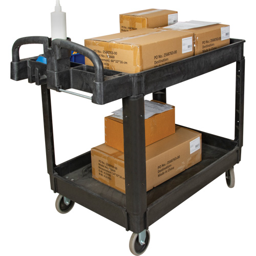KLETON MP997 Utility Cart, 2 Tiers, 25-5/8" x 33-1/2" x 43-3/4", 550 lbs. Capacity