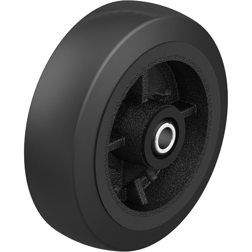 Blickle P-RY-120X025/100-284R Black Rubber on Black Cast Iron Core Wheel, 12" (304.8 mm) Dia. x 2-1/2" (64 mm) W, 396.8 lbs. (180 kg) Capacity