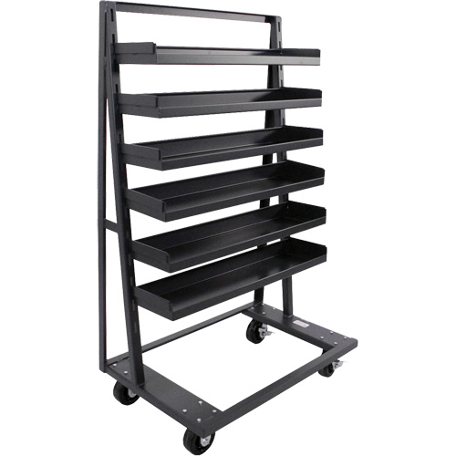 Valleycraft F89070VCGY Chariot &agrave; cadre en A robuste &agrave; un c&ocirc;t&eacute; avec 6 plateaux &agrave; rebords, 38" x 25" x 63", Capacit&eacute; 2500 lb