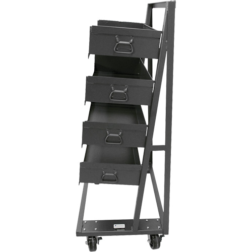 Valleycraft F89069VCGY Chariot &agrave; cadre en A robuste &agrave; un c&ocirc;t&eacute; avec 4 grands plateaux, 38" x 25" x 63", Capacit&eacute; 2500 lb