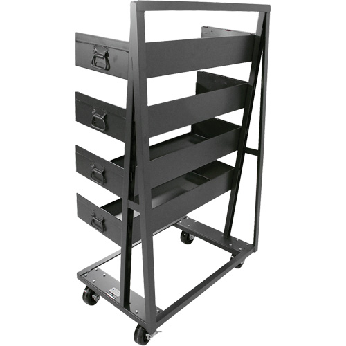 Valleycraft F89069VCGY Chariot &agrave; cadre en A robuste &agrave; un c&ocirc;t&eacute; avec 4 grands plateaux, 38" x 25" x 63", Capacit&eacute; 2500 lb