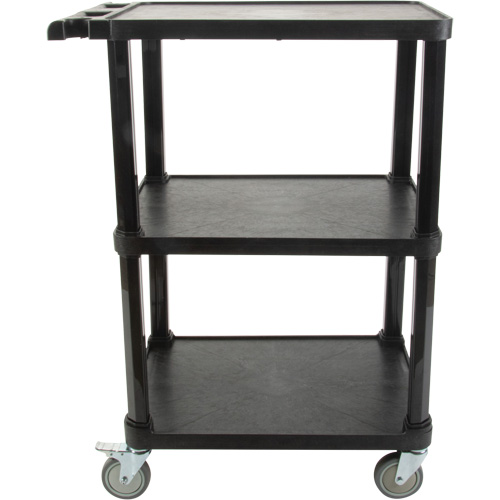 KLETON MQ183 Utility Cart with Flat Shelf, 3 Tiers, 18-1/8" x 37-3/8" x 27-3/4", 330 lbs. Capacity